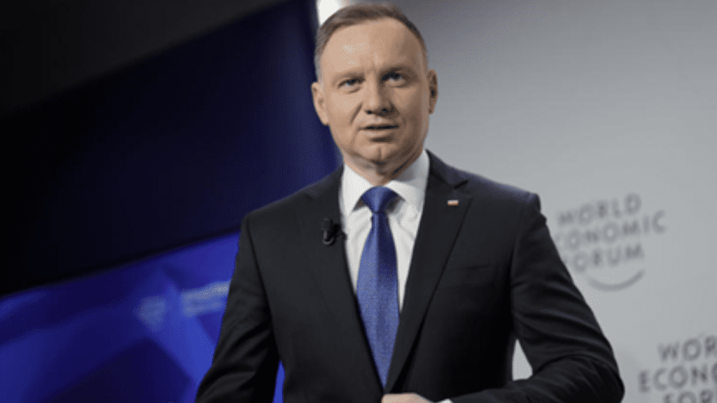 On Tuesday, January 17, 2023, Poland's President Andrzej Duda attends the World Economic Forum in Davos, Switzerland. From Jan. 16 to 20, 2023, Davos hosts the World Economic Forum. APMarkus Schreiber.