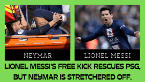 Lionel Messi's amazing free kick saves PSG, but Neymar has to be taken off on a stretcher.