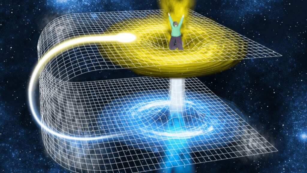 Exploring a journey through an Einstein-Rosen wormhole.