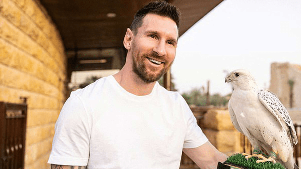 Messi is a representative for the Middle Eastern country, and he was caught on camera doing his job this week.