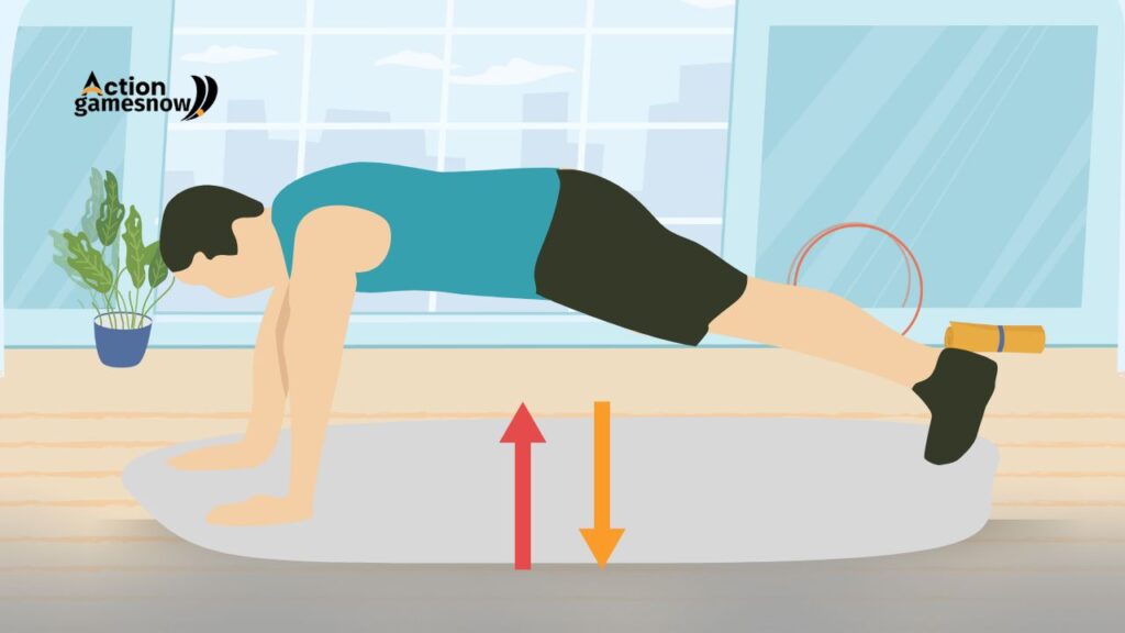 Push-ups for upper body strength and stability.