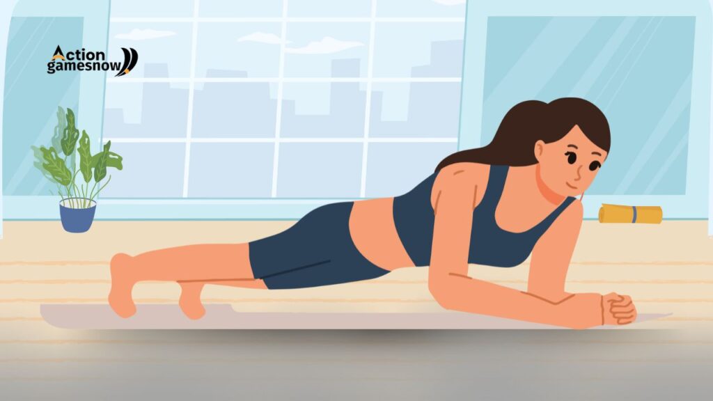 Plank exercise for core strength and stability.