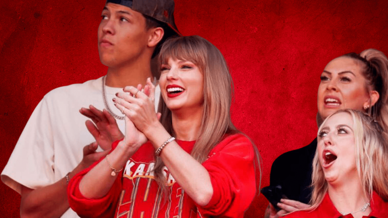 KANSAS CITY, MISSOURI – OCTOBER 22 Taylor Swift and Brittany Mahomes react at some point of a recreation between the Los Angeles Chargers and Kansas City Chiefs at GEHA Field at Arrowhead Stadium on October 22, 2023 in Kansas City, Missouri.