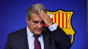 POR BLIMEY Barcelona president Joan Laporta is at the heart of the strange "Canape-gate" scandal because she threw snack platters into a fan row.