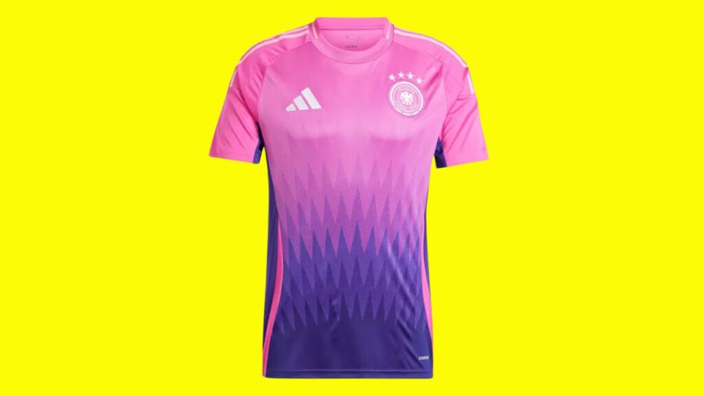 For the Euros this summer, Germany will wear a pink and purple away kit.
