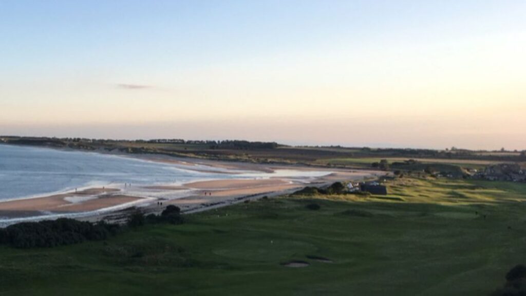 Flooding and coastal damage have caused a lot of trouble at Alnmouth Village Golf Course. @ BBC