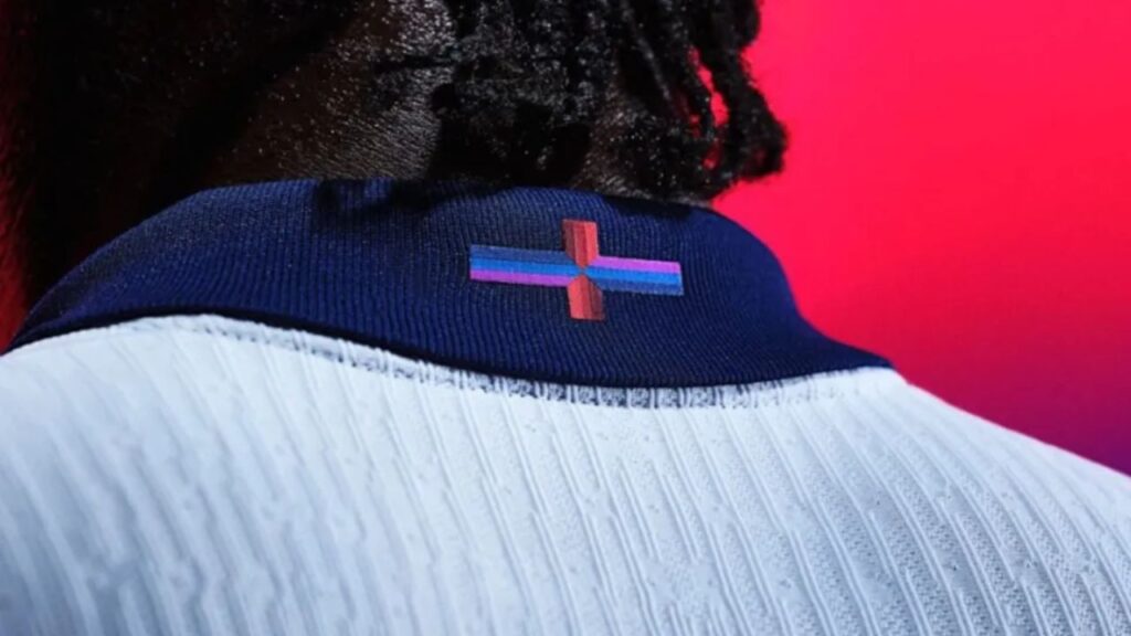 The St. George's Cross on the sleeve of England's new shirt has been slightly changed by Nike.
