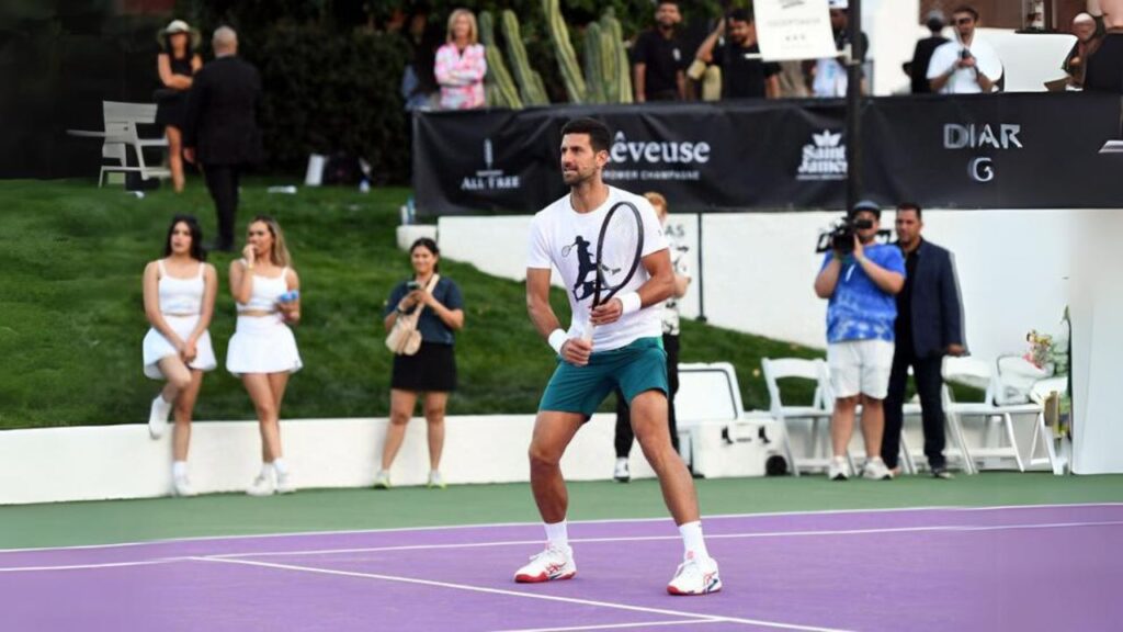 Novak Djokovic at the 20th Desert Smash, which was hosted by Charlize Theron.
