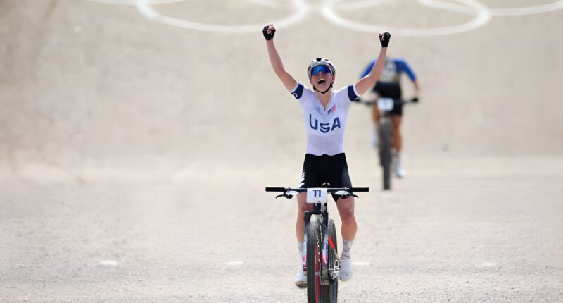 American mountain biker Haley Batten claims silver and faces a punishment she didn't expect. ( Image: Getty Images)