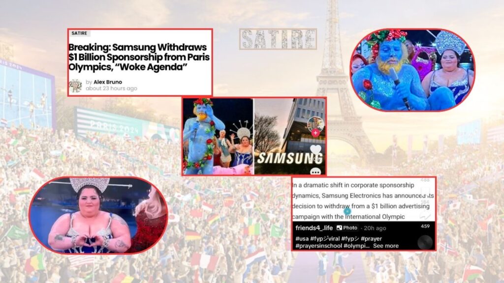 Check the facts: Samsung pulled its $1 billion sponsorship from the Paris Olympics because of a "woke agenda." (Image: Actiongames Now)