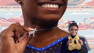 What Does Simone Biles's Iced-Out GOAT Necklace Mean (Image: Actiongames Now)