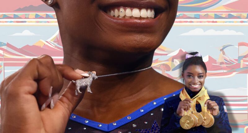 What Does Simone Biles's Iced-Out GOAT Necklace Mean (Image: Actiongames Now)