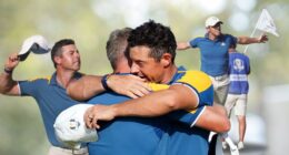 Rory McIlroy Emotional following a crucial Ryder Cup singles victory.