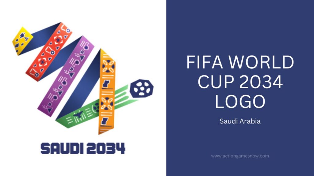 The official logo of the World Cup 2034, featuring vibrant colors and design elements representing the host country.