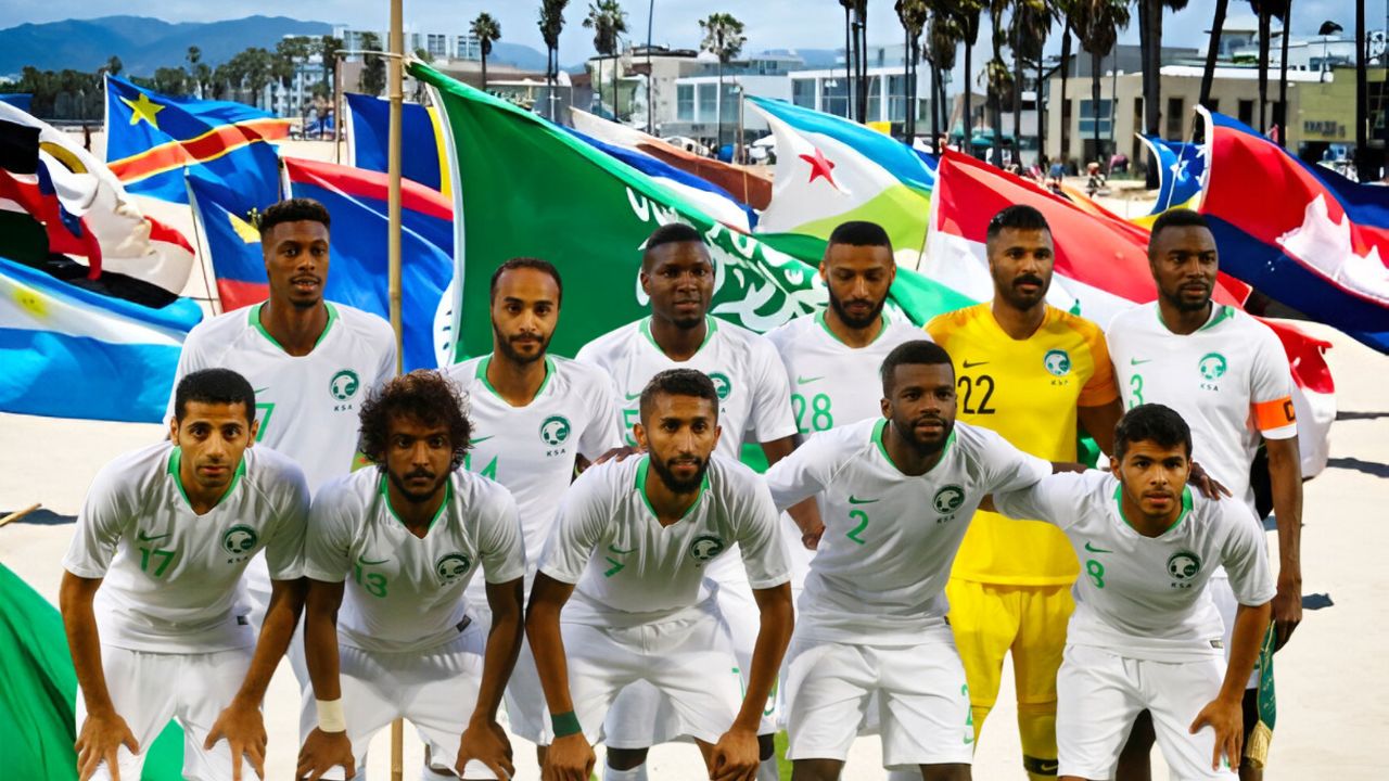 Saudi Arabian players during the FIFA World Cup 2018 match.