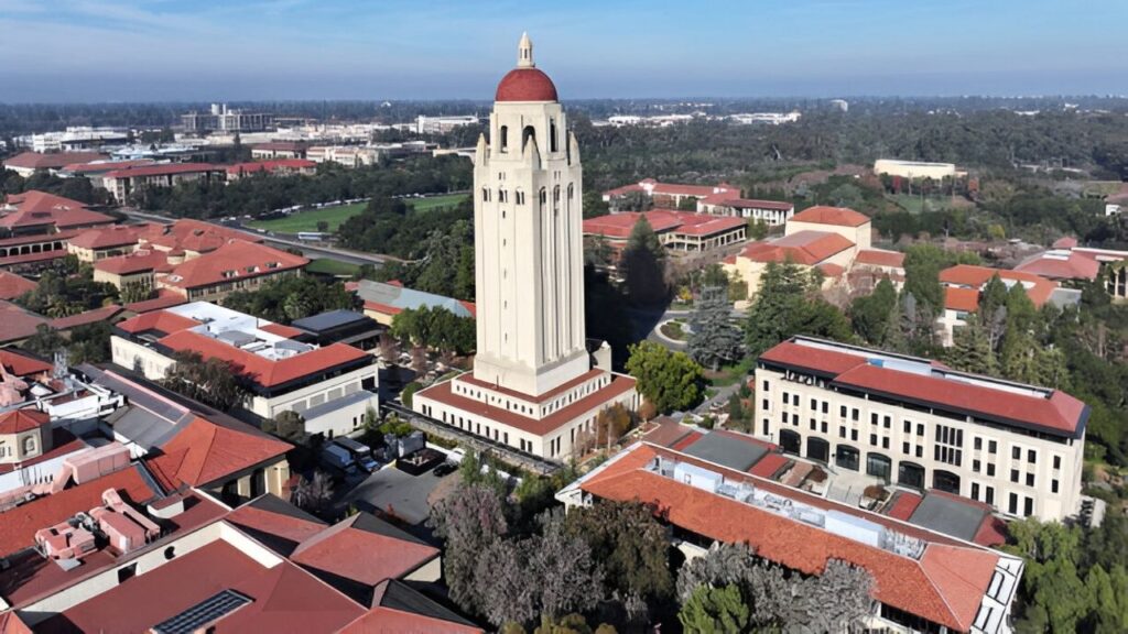 Stanford University campus with iconic architecture